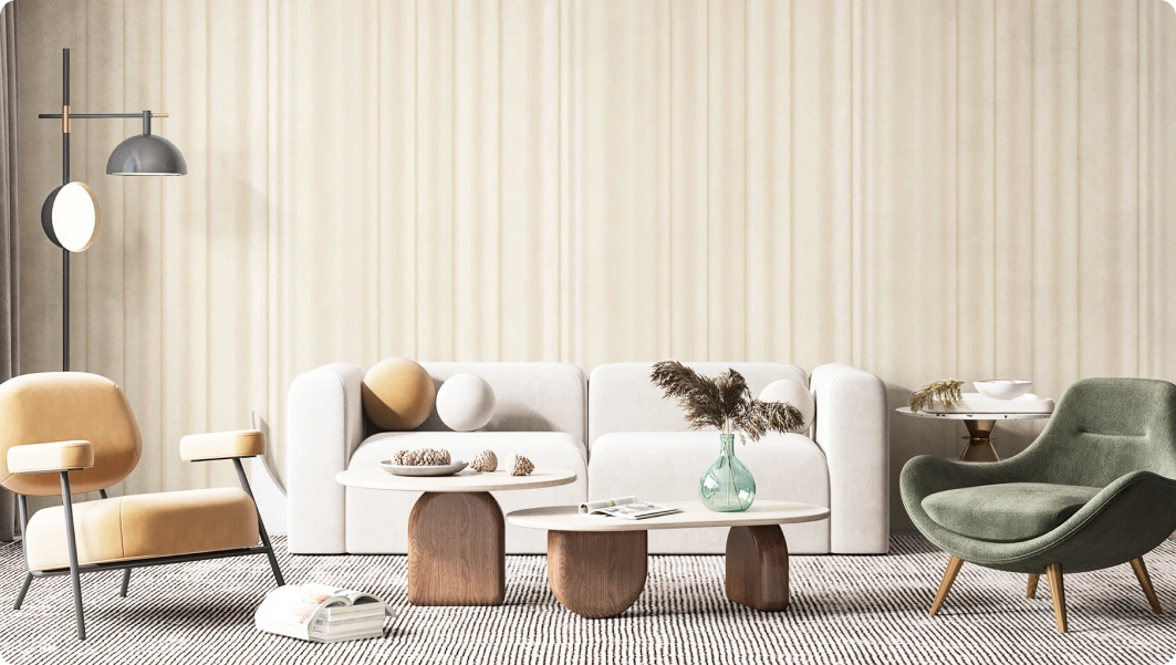 Minimalist beige with shining effect wallpaper for your home